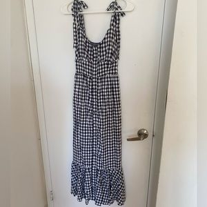 J. Crew Gingham Ruffle Midi Dress | size 4